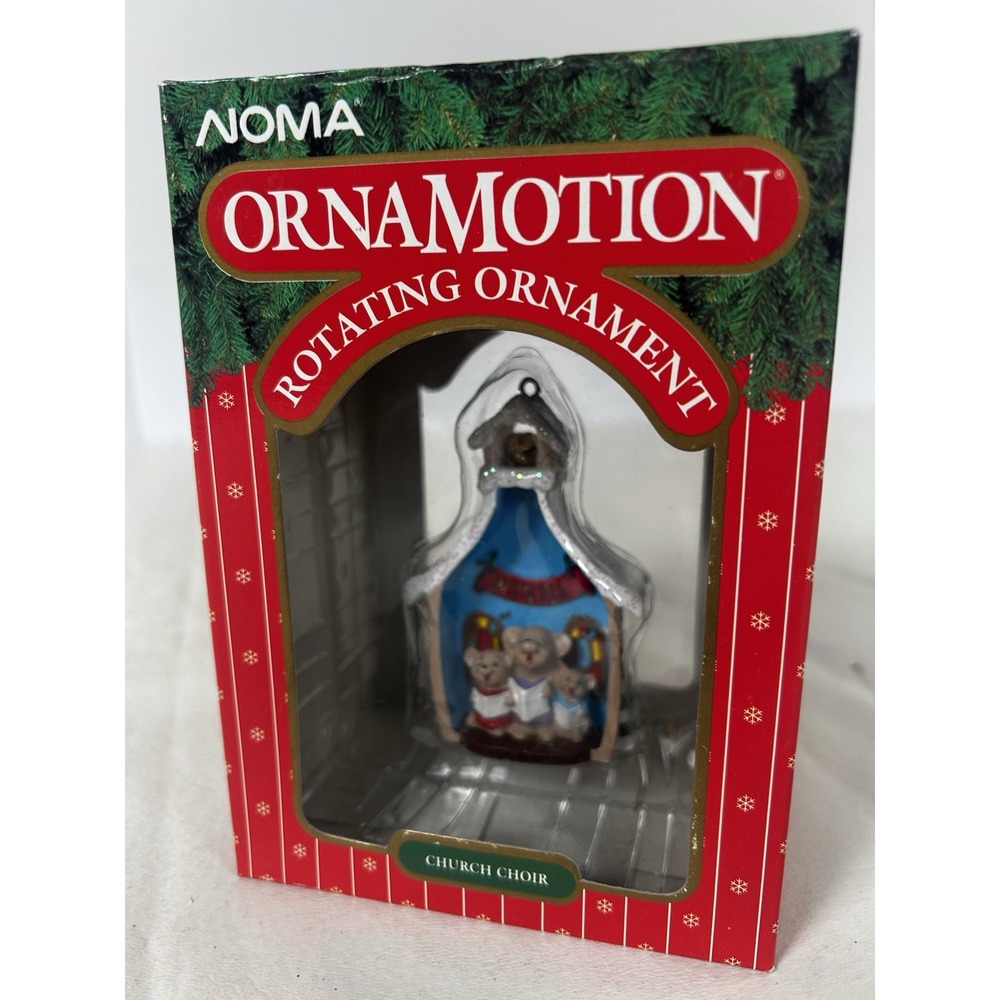 NIB Vintage 1989 NOMA Ornamotion Rotating Church Mouse Choir Ornament W/Motor. - Picture 5 of 7